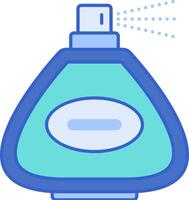 A blue perfume bottle with a sprayer vector