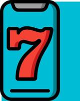 A phone with the number seven on it vector