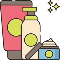 A bottle of cream, a tube of cream, and a tube of cream vector