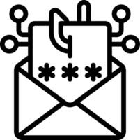 An email with a lock icon vector