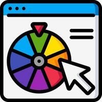 A wheel with a colorful wheel and a mouse pointer vector