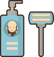 A razor and a bottle of shaving cream vector