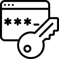 A key and a password icon vector