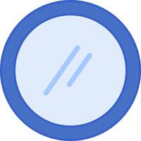 A blue circle with a line through it vector
