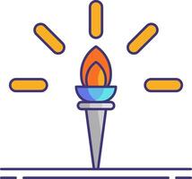 A torch with a light on it and a sign that says vector