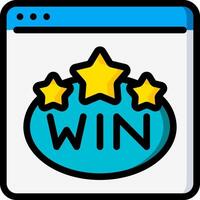 Win icon with five stars on it vector