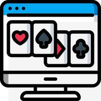 A computer screen with a card game on it vector