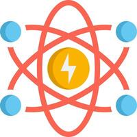 An atom with a lightning bolt on it vector