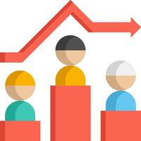 People are standing on a red box with an arrow going up vector