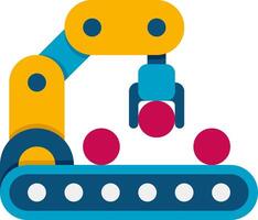 A robot is holding a ball and a ball is being dropped vector