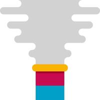 A smoke pipe with a blue and red color vector