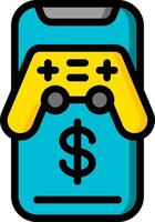 A game controller and dollar sign vector