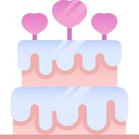 A cake with hearts on top and frosting vector