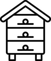 A bee house with a bee inside it vector