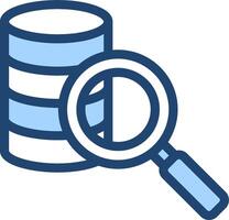 A magnifying glass and a stack of data vector