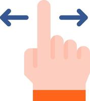 A finger pointing at an arrow pointing to the right vector