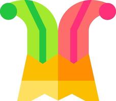 A colorful jester hat with two horns vector
