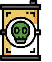 A battery with a skull on it vector