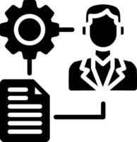 A man with a gear and a document icon vector