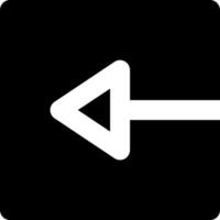 A white arrow pointing down on a black square vector