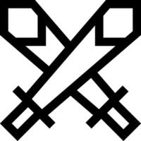 Two crossed swords with a white background vector