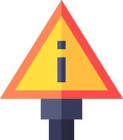 A yellow triangle with an i sign on it vector