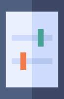 A flat icon of a bar graph with a blue and orange bar vector
