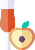 A glass of juice and a peach vector