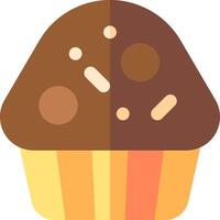 A cupcake with chocolate frosting on it vector