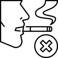 A man smoking a cigarette with a cross over it vector