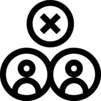 A black and white image of three people with crossed out symbols vector
