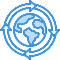 A globe surrounded by arrows vector
