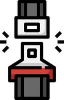 A black and red robot with a red head vector