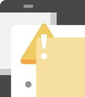 A smartphone and a yellow folder with a triangle vector