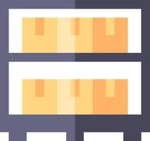 A rack of boxes with a white background vector