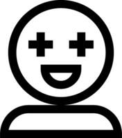A black and white image of a smiling person vector