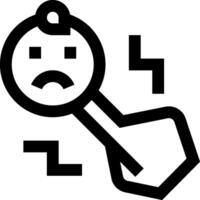 A black and white image of a key with a sad face vector