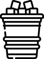 A bucket with a shovel in it on a white background vector
