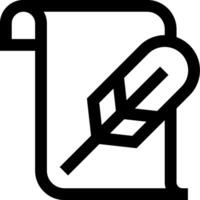 A black and white image of a pen and paper vector