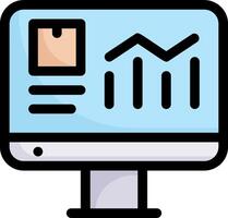A computer monitor with a graph on it vector