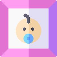 Baby icon with pacifier in pink frame vector