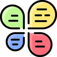 A four - leaf clover with four speech bubbles vector