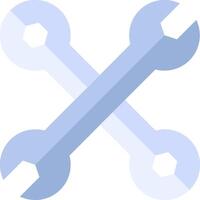 A blue cross with two wrenches on it vector