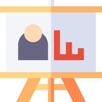 A person is standing in front of a white board with a graph on it vector