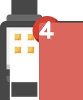 A smartphone with a red folder and four buttons vector