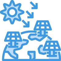 A solar panel and a globe with a sun and a star vector