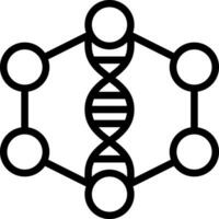 A black and white image of a dna molecule vector
