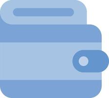 A blue wallet with a single card in it vector
