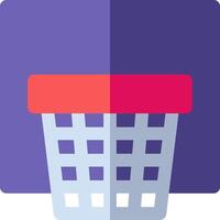 A basket with a red lid and a purple background vector