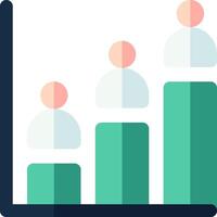 A graph of people and a bar chart vector
